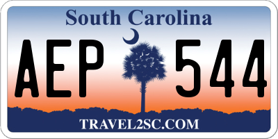SC license plate AEP544