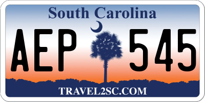 SC license plate AEP545