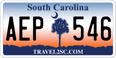 SC license plate AEP546