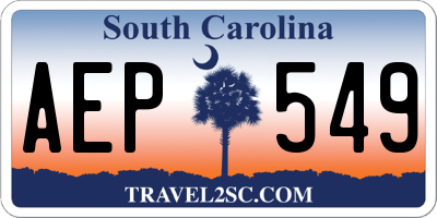 SC license plate AEP549