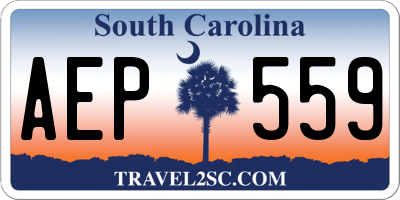 SC license plate AEP559