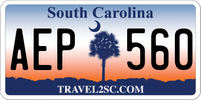 SC license plate AEP560