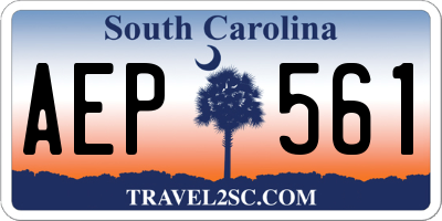SC license plate AEP561