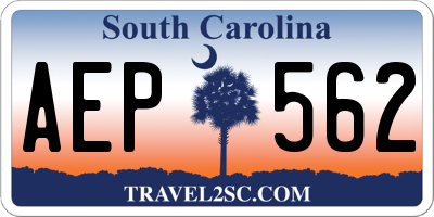 SC license plate AEP562