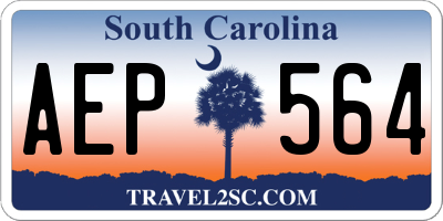 SC license plate AEP564