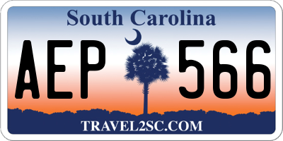 SC license plate AEP566