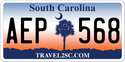 SC license plate AEP568