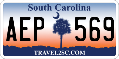 SC license plate AEP569
