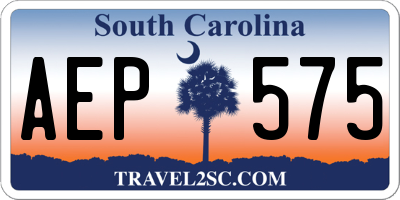 SC license plate AEP575
