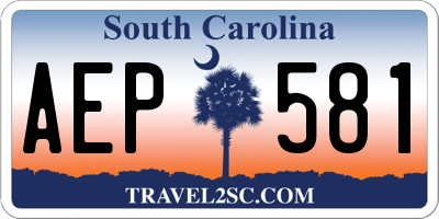 SC license plate AEP581