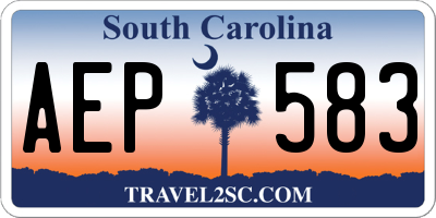 SC license plate AEP583