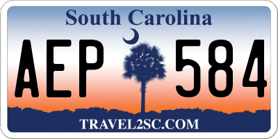 SC license plate AEP584
