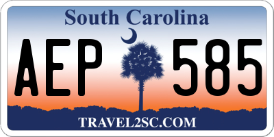 SC license plate AEP585