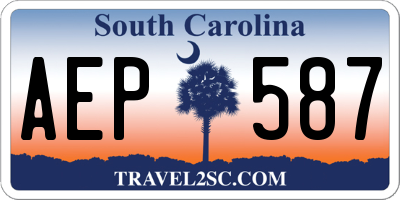 SC license plate AEP587