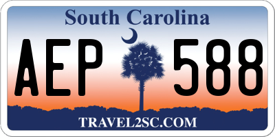 SC license plate AEP588