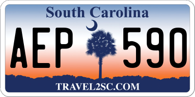 SC license plate AEP590