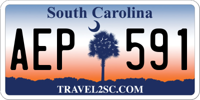 SC license plate AEP591