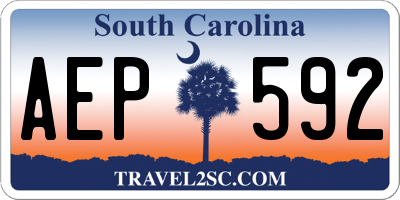 SC license plate AEP592