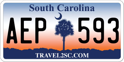 SC license plate AEP593