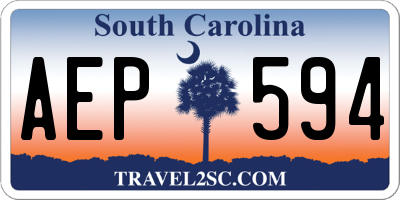 SC license plate AEP594