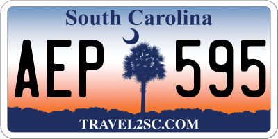 SC license plate AEP595