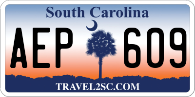 SC license plate AEP609