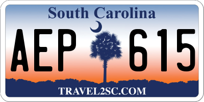 SC license plate AEP615