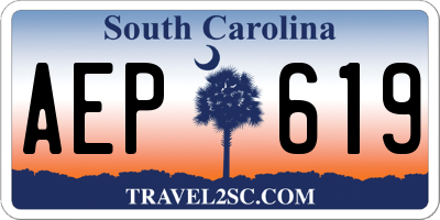 SC license plate AEP619