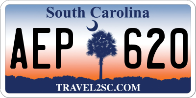 SC license plate AEP620