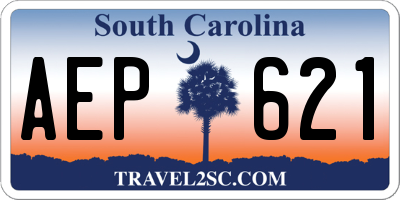 SC license plate AEP621