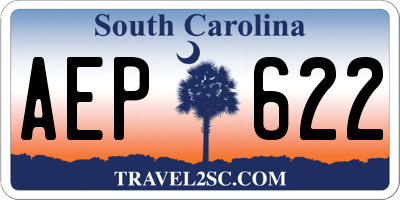 SC license plate AEP622