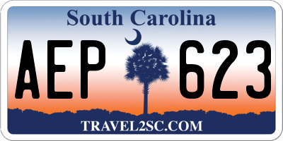 SC license plate AEP623