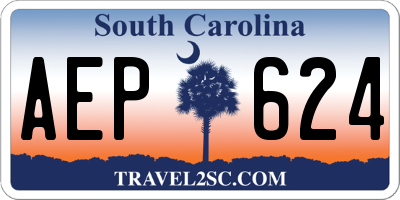 SC license plate AEP624