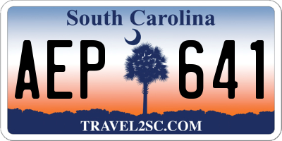 SC license plate AEP641