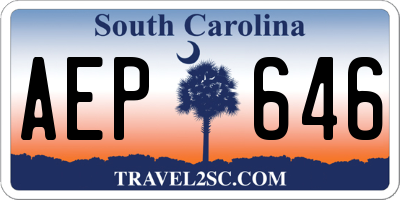 SC license plate AEP646