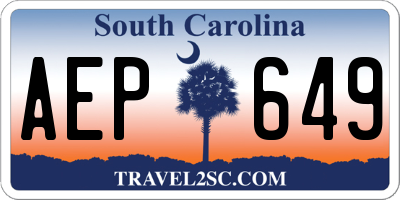 SC license plate AEP649
