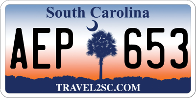 SC license plate AEP653