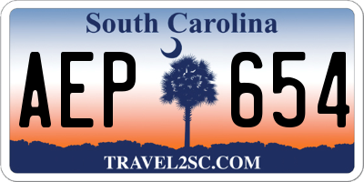 SC license plate AEP654