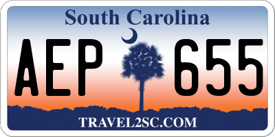 SC license plate AEP655