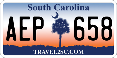 SC license plate AEP658