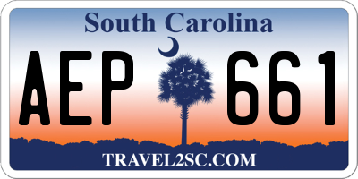 SC license plate AEP661