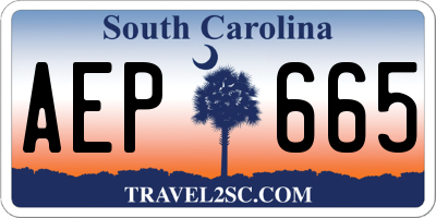 SC license plate AEP665