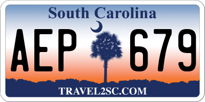 SC license plate AEP679