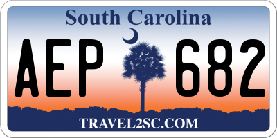 SC license plate AEP682