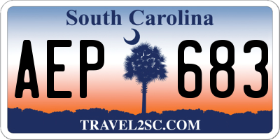 SC license plate AEP683