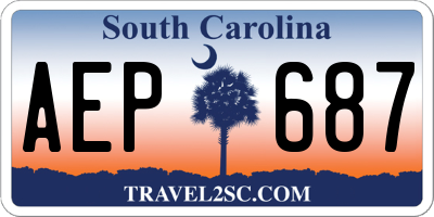 SC license plate AEP687