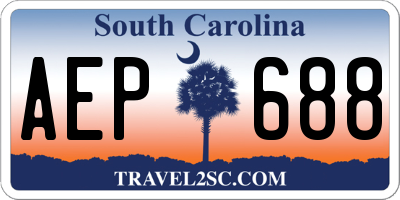 SC license plate AEP688
