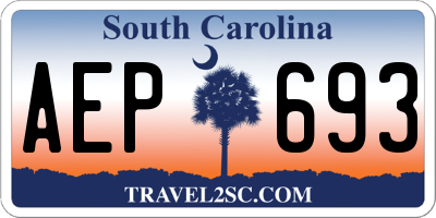 SC license plate AEP693