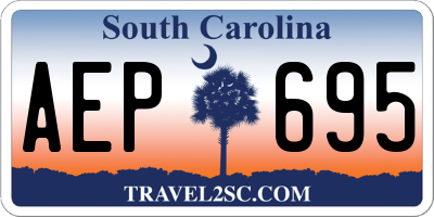 SC license plate AEP695