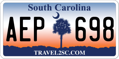 SC license plate AEP698